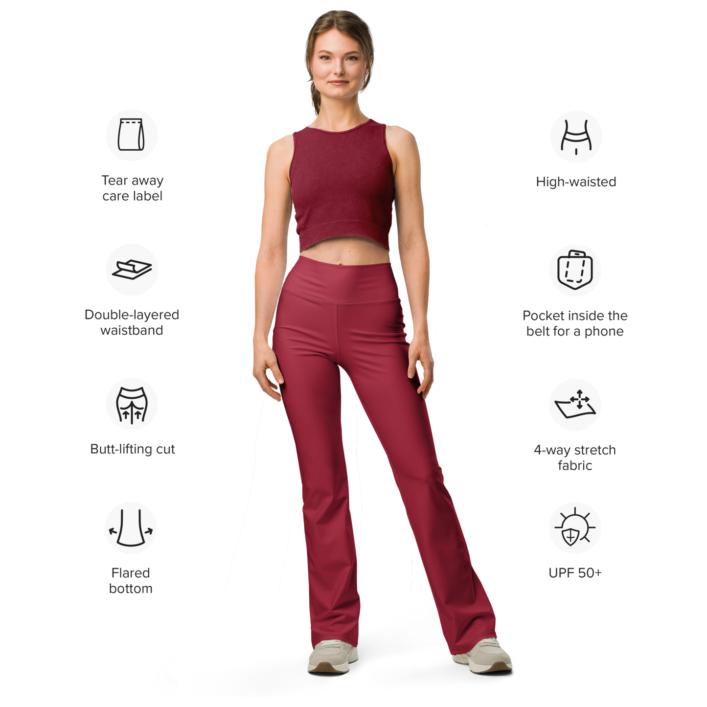 Flare leggings - Burgundyn punainen