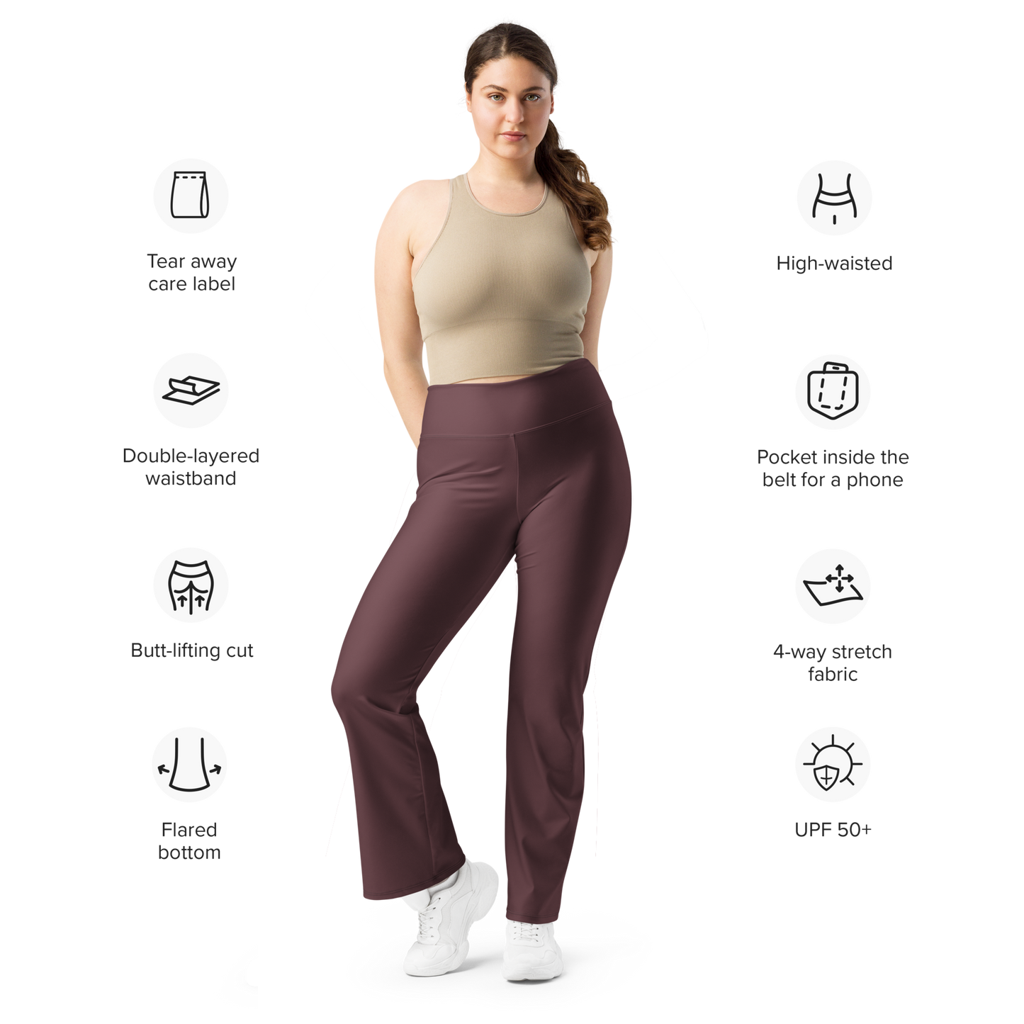 Flare leggings - Cabernet