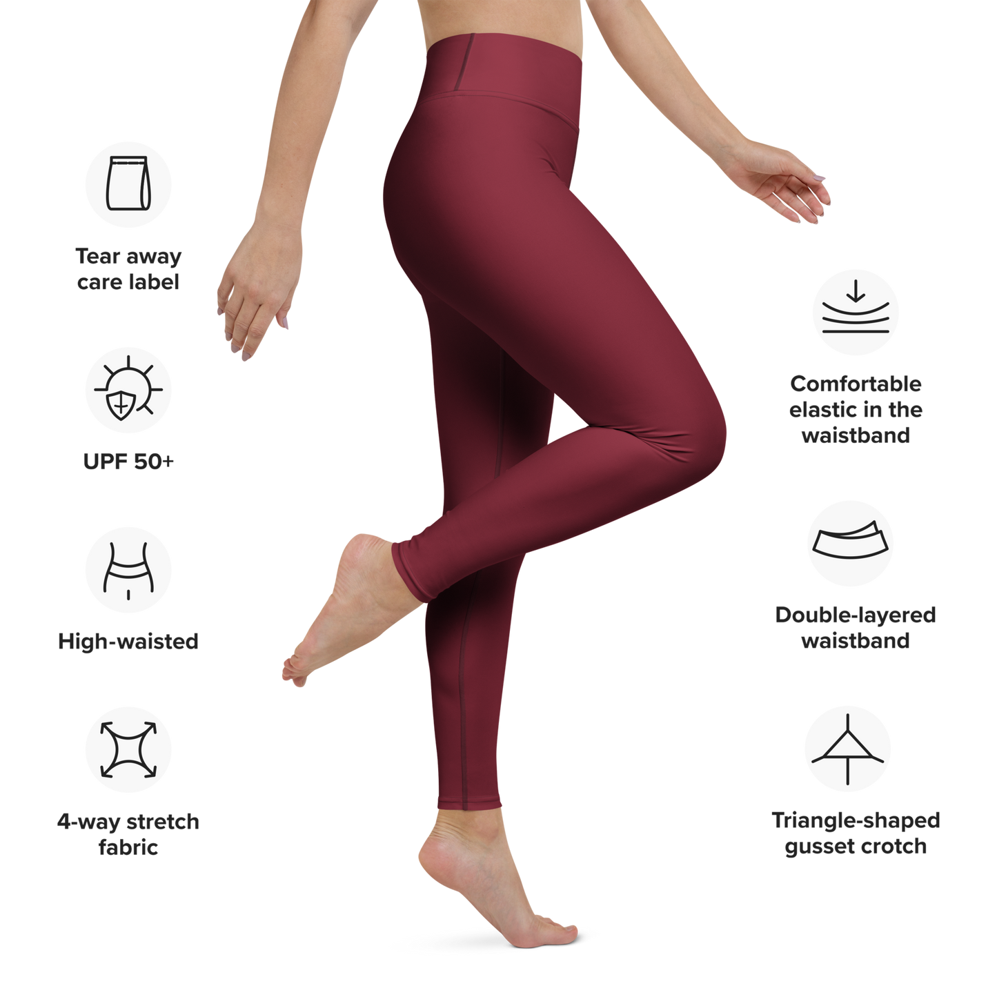 Naisten leggings - Burgundyn punainen