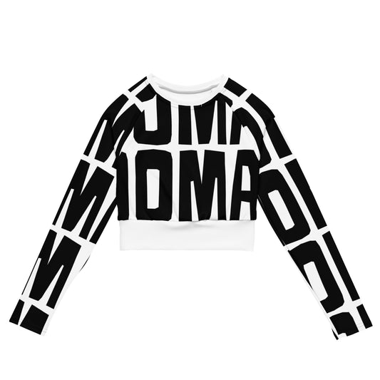 Mockup of Oomai Croptop long sleeved original black-white - front