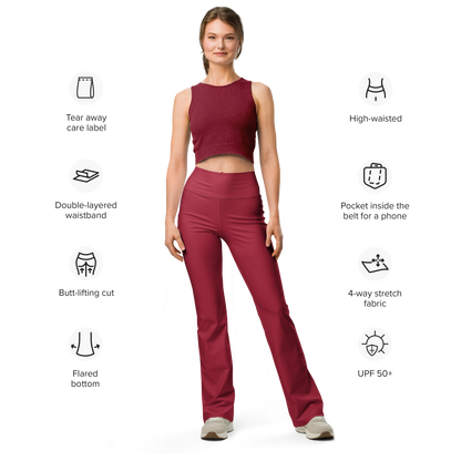 Flare leggings - Burgundyn punainen