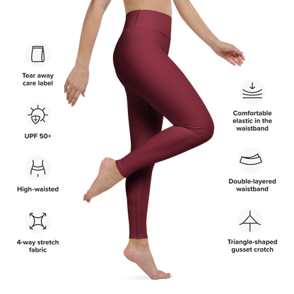 Naisten leggings - Burgundyn punainen